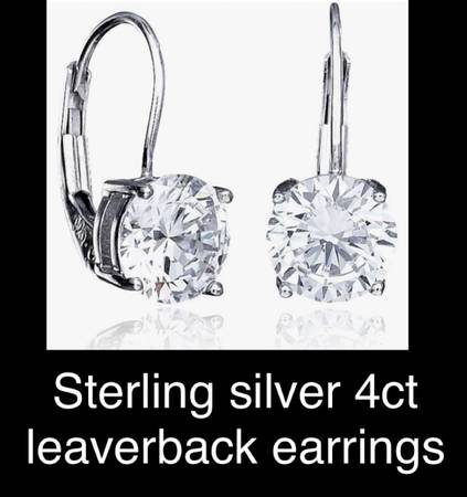 Sterling silver 4ct earrings 1
