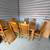Solid Oak Dining Table with 8 custom upholstered chairs 66” no leaf (4) leafs 1 thumbnail