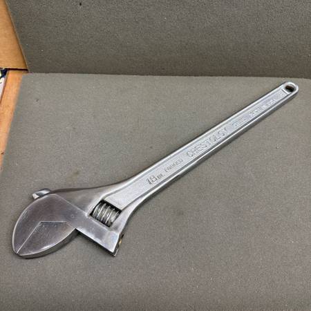 Vintage Crescent 18" Crestoloy Adjustable Wrench Forged Steel Made in USA 1