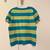 NWT Josephine Chaus Blue/Green Striped Silk Dress Shirt Size Large 2 thumbnail