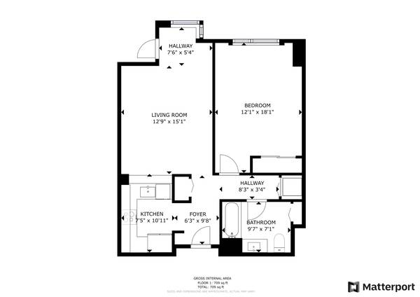 $3,450 / 1br - 759ft2 - 3D Virtual Tour - 1 BR, 1 BA Condo 759 Sq. Ft. - The Palms (SOMA / south beach)63682851481217121