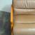 Mid Century Modern Leather Armchair with Oak Frame Vintage Chair 1970s 8 thumbnail