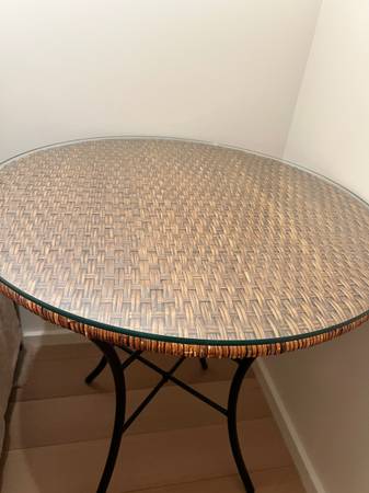 Pier 1 bistro table with glass top 1
