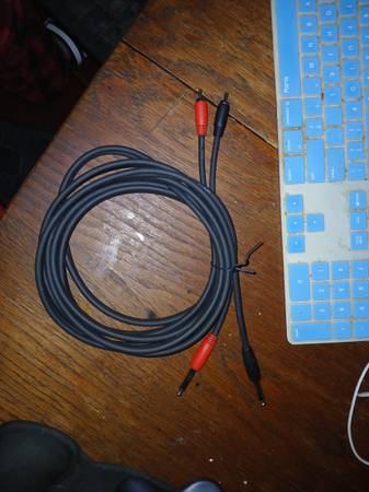 Stereo Patch Cable 10Ft RCA to 1/4'' TS 1