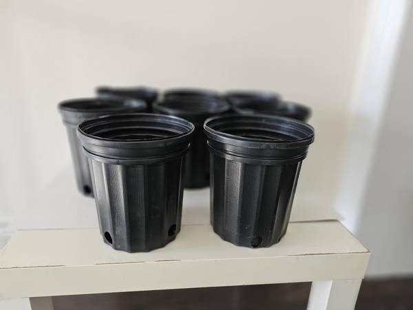 Nursery Plastic Planters Pots 7”height 6.5” diameter $0.50 each 1