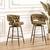 New 6 Tufted Bar Stools with Back Seat Chair 28in Counter Height Brown 4 thumbnail