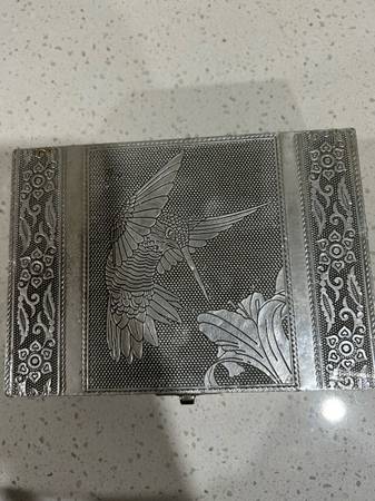 handcrafted hummingbird jewelry box vintage antique no 925 as in picture 1