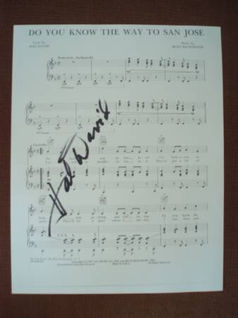 Hal David Autographed Signed Sheet Music 1