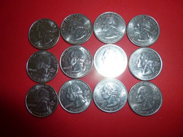 Connecticut Coin 1999D Quarters (12) they look uncirculated MS-65 1