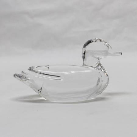 Val St Lambert Signed Crystal Duck 4” 1