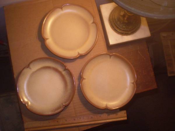 Frankoma Plainsman Brown 5GS Dessert Salad Scalloped Plate 6.5"Vintage 1