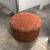 Large Round Orange Fabric Ottoman 5 thumbnail