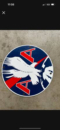 Antique  12 inch round metal sign 1