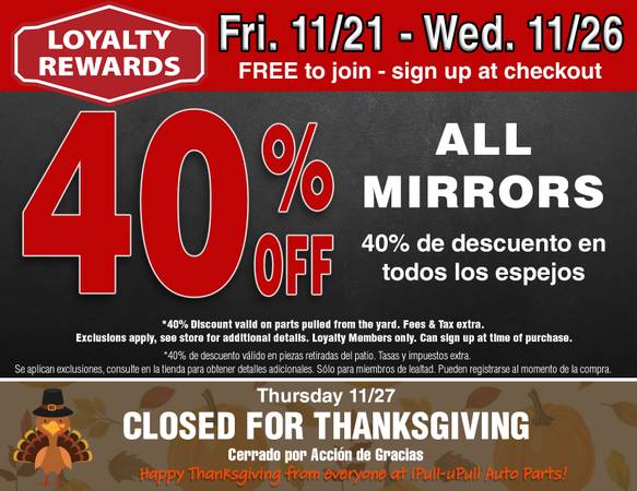 Weekly Special!! - 40% OFF All Mirrors From the Yard 1