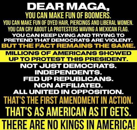 Dear MAGA There Are No Kings In America 1
