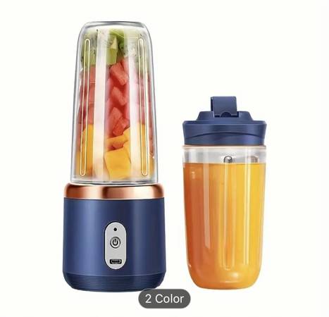 Portable Blender Cup, 400ml Capacity, 6-Blade Steel Design, Dual Cup S 1