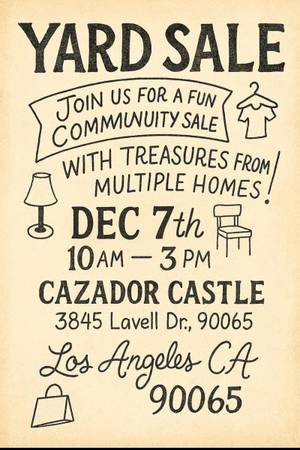 Yard Sale this Sunday! Glassell Park, Multi-family 1