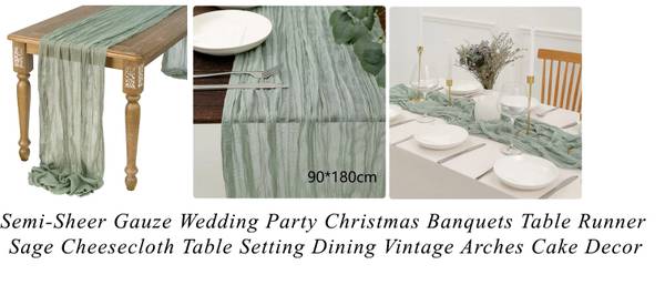 Three cheesecloth (1 green 2 pink) for table decor 90x180cm 1