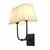 New Double Wall Sconce 2 Lights 1 Fabric Shade Black Finish Farmhouse 1 thumbnail