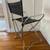 Vintage Chrome Folding Director’s Chair — Black Leather, Welded Frame 5 thumbnail
