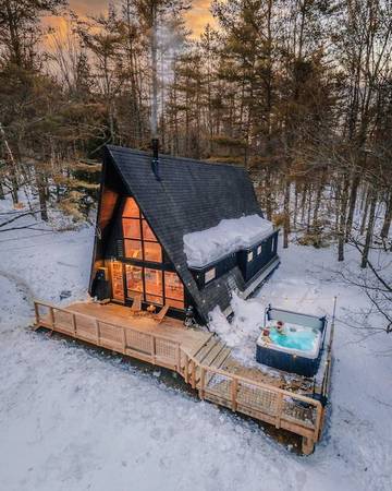 $1 / 3 habitaciones - Cabaña Mod A Frame en el bosque con bañera de hidromasaje - cerca de Mt. Snow & (Wardsboro, VT)633134611165451224