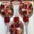Holiday Hand Painted Glass Crackle Candle Holders Set of 3 Christmas Decor 5 thumbnail