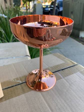 LAST PAIR! Absolut Elyx copper coupe glasses- new in box 1