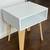 Crate & Barrel White Mid Century Modern Style End Table With Open Storage Shelf 3 thumbnail