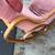 1960's Bio Form Bentwood Rocking Chair in Pink Velvet 6 thumbnail