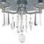 New 3 Light Flushmount Light Fixture with Black Shade & Crystals 4 thumbnail