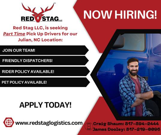 Part Time Farm Pick Up Drivers - Julian, NC 1