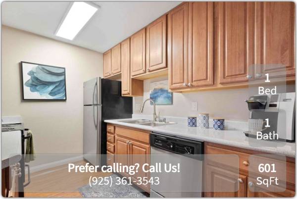$2,155 / 1hab - 601ft2 - ¡Venga a ver nuestro hermoso apartamento renovado de 601 pies cuadrados con 1 habitación y 1 baño! (concord / pleasant hill / martinez)63880017016961121