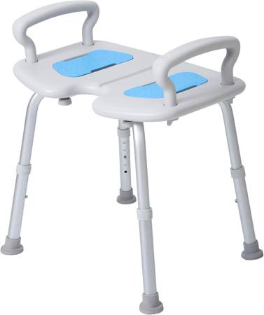 Extra Wide 23-Inch Adjustable Shower Stool with Arms - 350 lbs. 1
