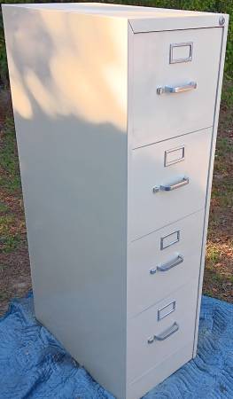 HON,4-Drawer,Letter-Size File Cabinet,Almond,Filing Rails,Lock-Key 1