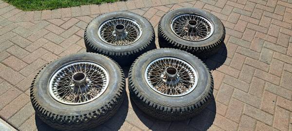 Set of Jaguar 15" Wheels 72 Spoke off 1966 XKE 1