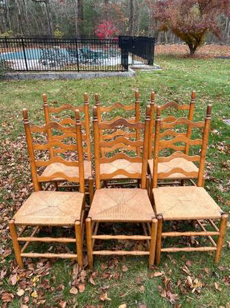 6x Ladder Back wooden chairs 1