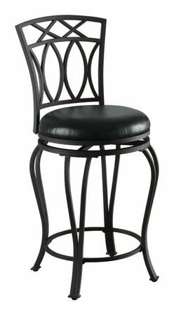 Swivel counter height stool, black 24 inch seat height NEW CO-122059 1