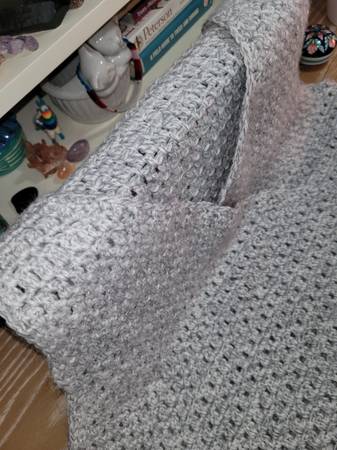 Soft Gray and White variegated Ladies Vest - 20" across - Handmade Crocheted - $30 (Columbia)63471026272515122