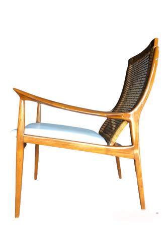 Mid century modern mcm Danish walnut solid wood arm chair 1