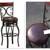 CHAIR,BAR HEIGHT, WOOD / METAL BACK, REAL LEATHER SEAT, SWIVEL, NEW 22 thumbnail