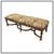 Custom French Country Style Upholstered Walnut Bench 1 thumbnail