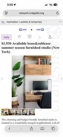 FRAUD  ! $1,930 Available lease&sublease summer furnished studio (New 1