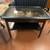 Vintage Asian Black Lacquer Side Table w/Glass Tray 1 thumbnail