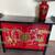 Red & Black Lacquered Vintage Antique Chinese Asian Oriental 2-Tone Cabinet Ches 1 thumbnail