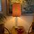 MCM Chrome & Patterned Glass Column Table Lamp 1970's 2 thumbnail