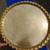 antique HAMMERED METAL round table top w glass insert 8 thumbnail