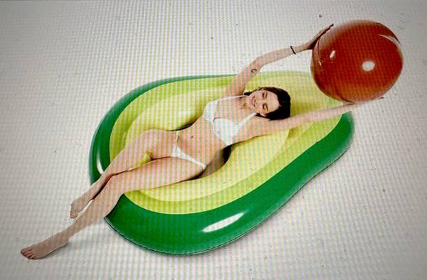 Inflatable Avacado Pool Float w/ Ball (NEW) 1