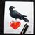 Original "Crow & Heart" Illustration - Hand-Signed 8x10 Watercolor & I 3 thumbnail