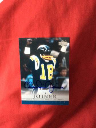 CHARLIE JOINER, autographed (COA) Legends card, certified Hofer 1