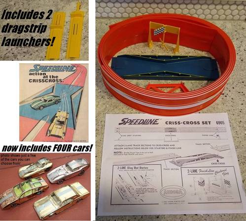 _vintage 60's Aurora SpeedLine CRISS-CROSS HO-scale CAR race sets! 1